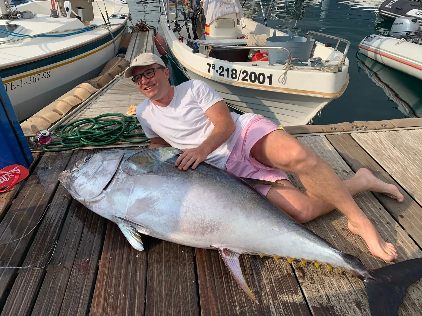 Bluefin tuna at the marina, South Tenerife Large bluefin tuna landed at the marina after a Mikestrike charter, Tenerife