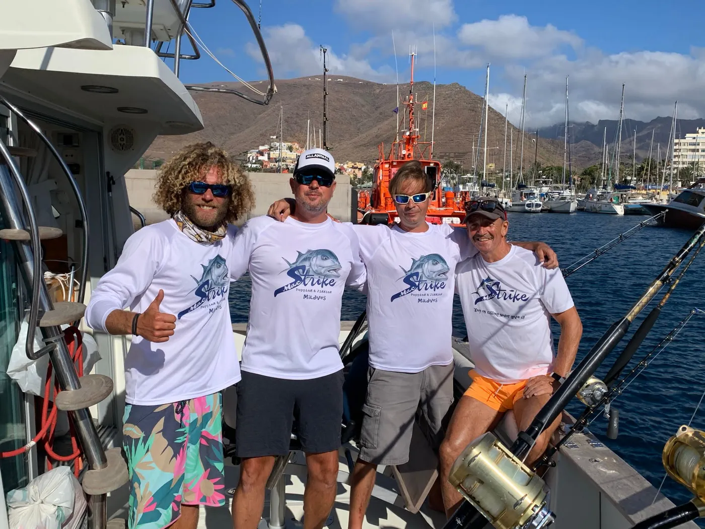 Our crew at Puerto Colón marina The Tenerife Fishing Experts crew at Puerto Colón marina