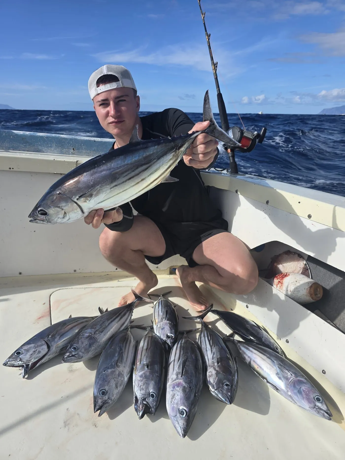 A mixed offshore catch, South Tenerife A mixed catch of tuna and wahoo on the deck of No Limits One, Tenerife
